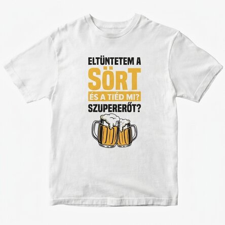 Egyedi pamut póló szöveggel - Sör