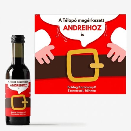 Mini borosüveg, személyre szabott szöveggel – Megérkezett a Mikulás