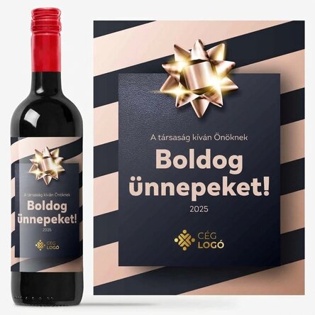 Személyre szabott bor logóval és szöveggel - Ünnepi ajándék