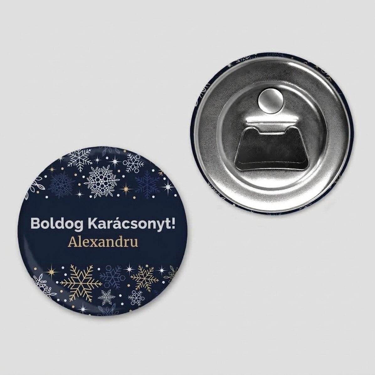 Személyre szabott sörnyitó szöveggel - karácsonyi keret