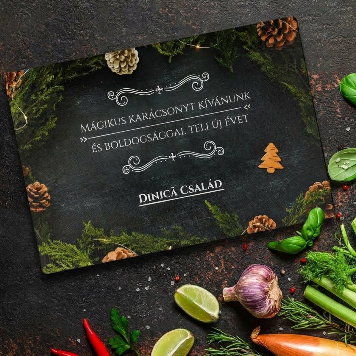 Személyre szabott üveg aprító szöveggel - A karácsony varázsa