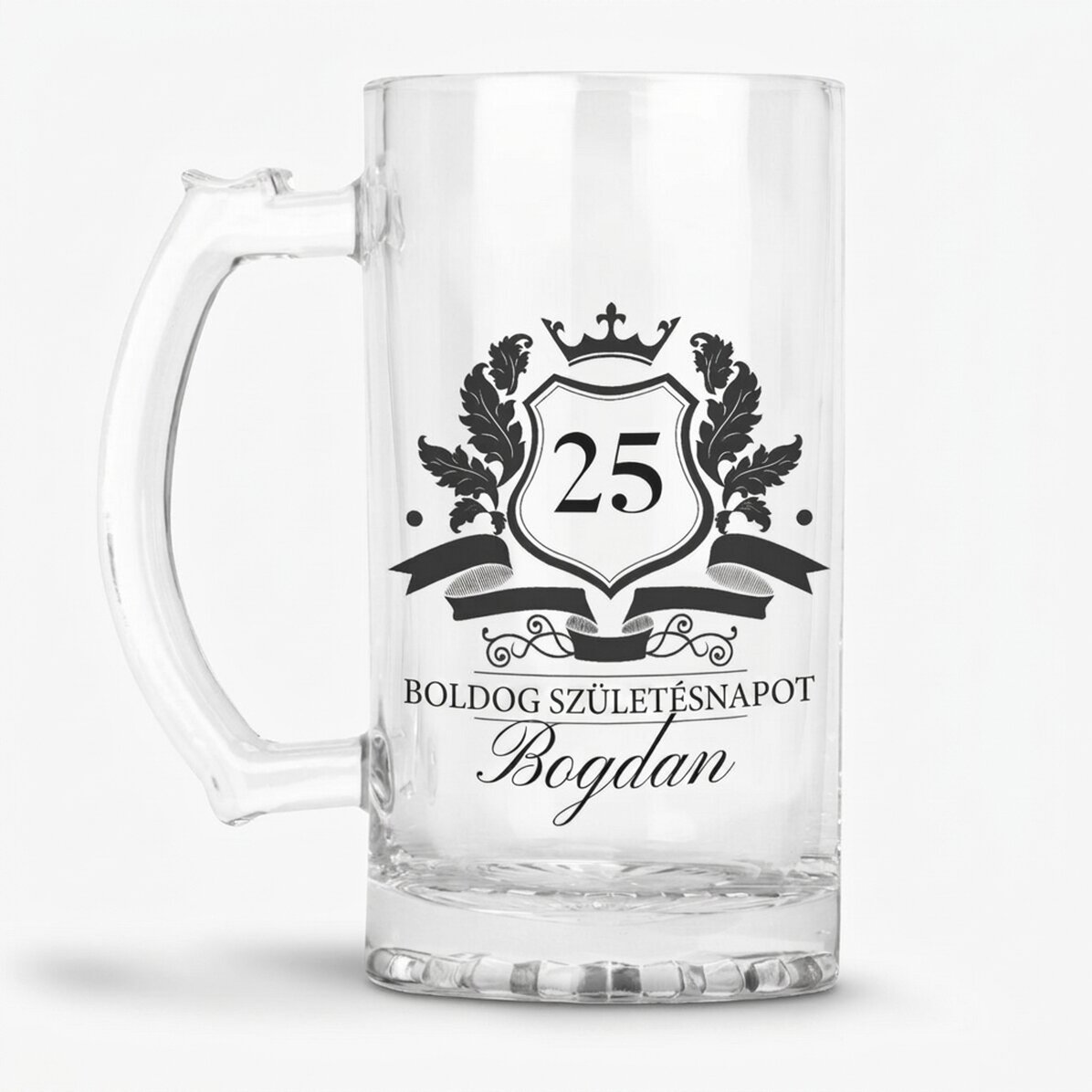 Személyre szabott söröskorsó szöveggel - Royalty
