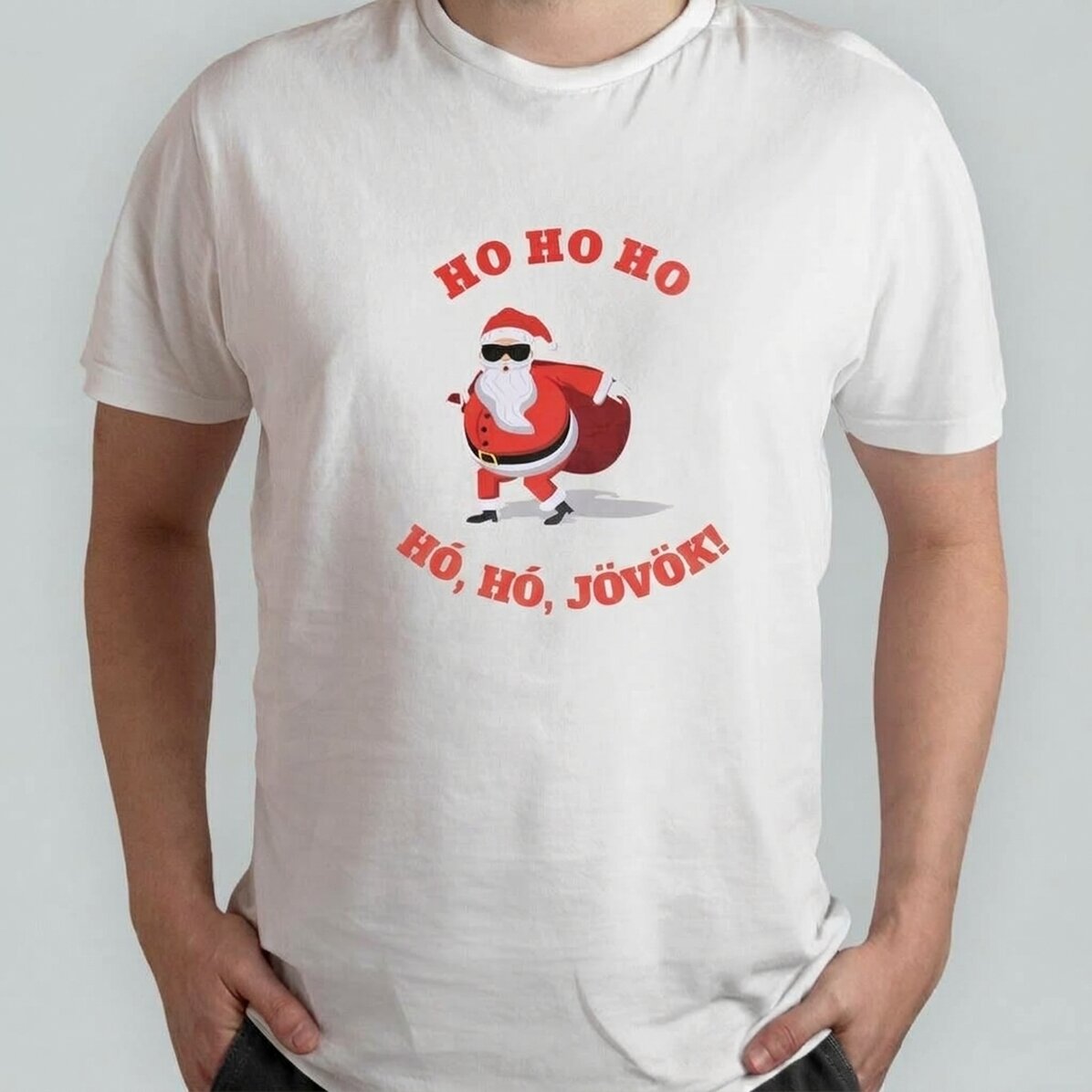 Egyedi pamut póló szöveggel - HO HO HO