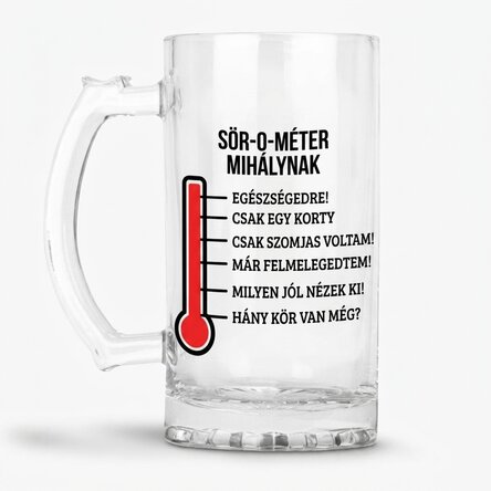 Személyre szabott söröskorsó szöveggel - Beer-o-meter