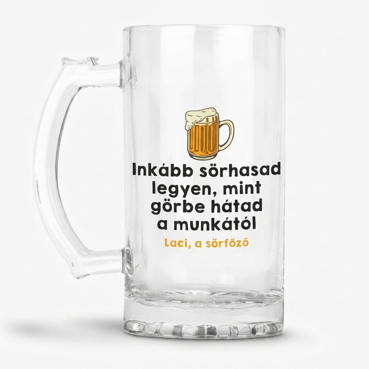 Személyre szabott söröskorsó szöveggel