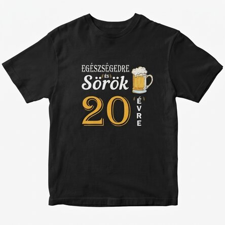 Egyedi pamut póló szöveggel - Cheers and Beers