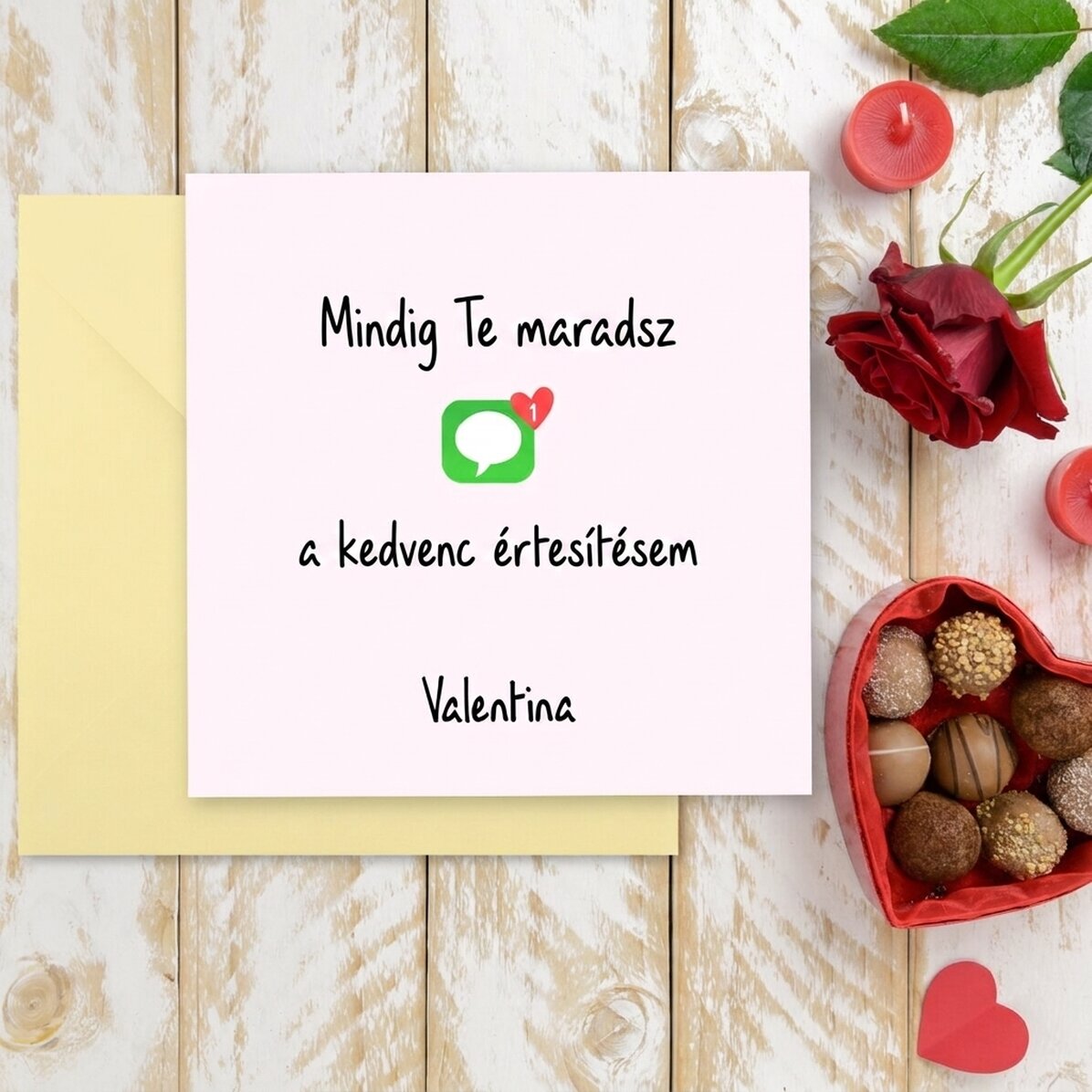 Személyre szabott négyzet alakú kártya pároknak - Kedvenc értesítésem