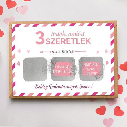 Személyre szabott kaparós sorsjegy üzenettel – 3 ok, amiért szeretlek