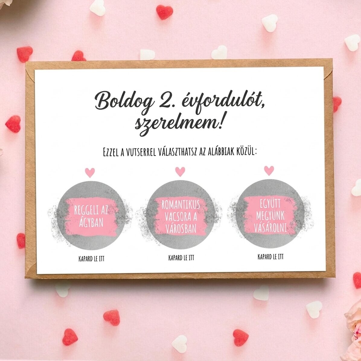 Személyre szabott kaparós sorsjegy szöveggel - Utalvány