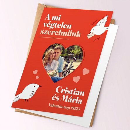 Személyre szabott kártya fotóval és üzenettel - Végtelen szerelmünk