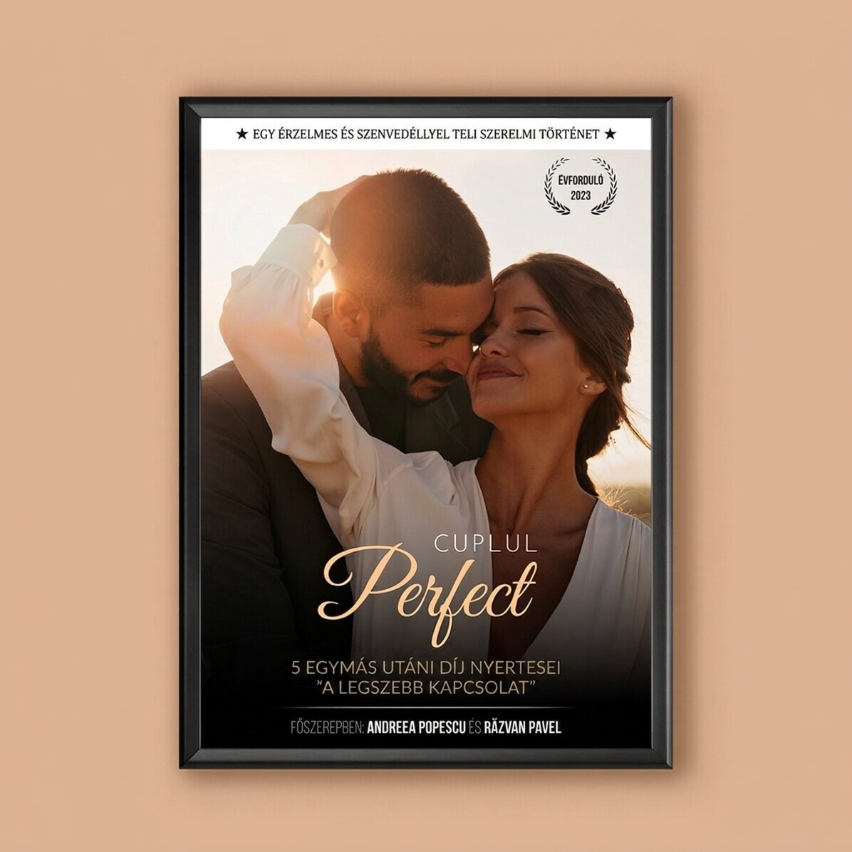 Személyre szabott képkeret fotóval és üzenettel - Filmplakát