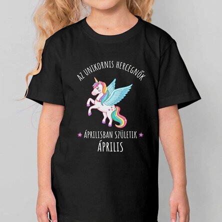 Személyre szabott pamut póló gyerekeknek szöveggel - Unicorn Princess
