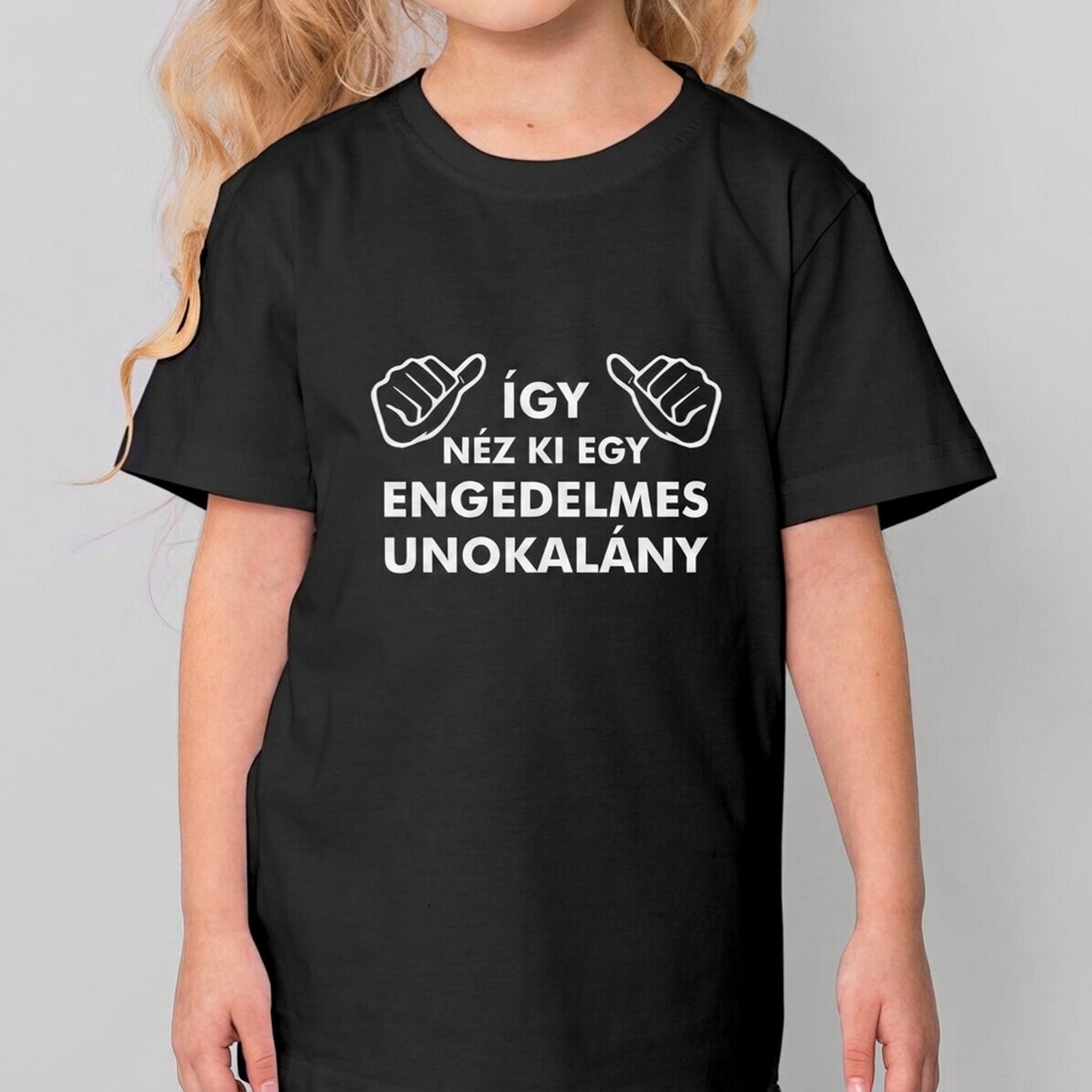 Személyre szabott pamut póló gyerekeknek szöveggel - Így néz ki...