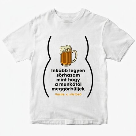 Egyedi pamut póló szöveggel - Sörhas