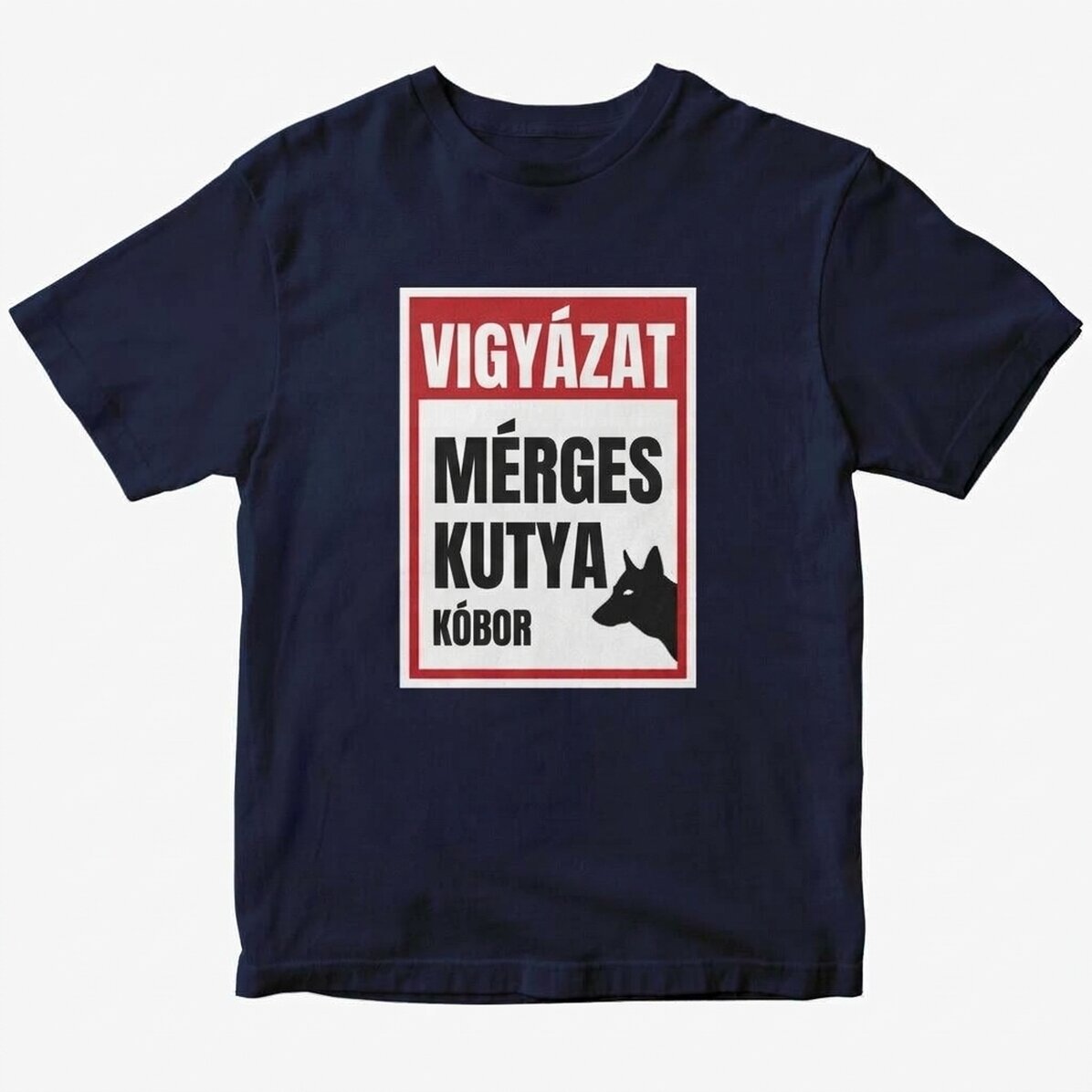 Egyedi pamut póló felirattal - Vigyázz, veszélyes kutya!