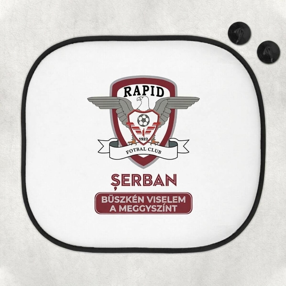 FC Rapid személyre szabott autó napellenző szöveggel - Port bordó színben