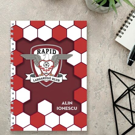 Személyre szabott FC Rapid jegyzetfüzet névvel - Labda modell