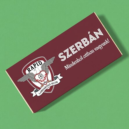 FC Rapid csokoládé, névvel és szöveggel személyre szabva