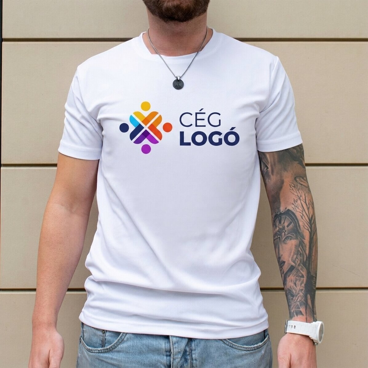 Személyre szabott sport póló tájkép logóval