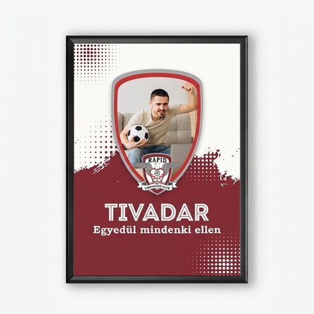 Személyre szabott FC Rapid festmény fotóval és üzenettel