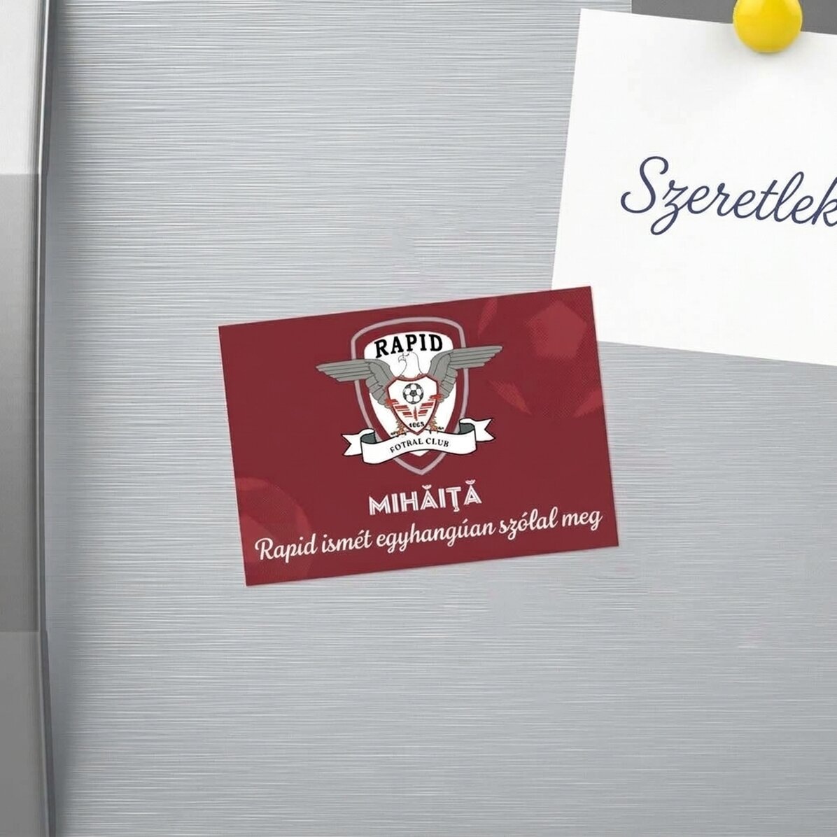 FC Rapid mágnes 10x7 cm, névvel és üzenettel személyre szabva