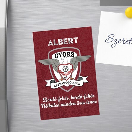 FC Rapid mágnes 10x15 cm, névvel és üzenettel személyre szabva