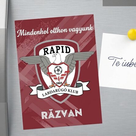 FC Rapid mágnes 13x18 cm, névvel és üzenettel személyre szabva
