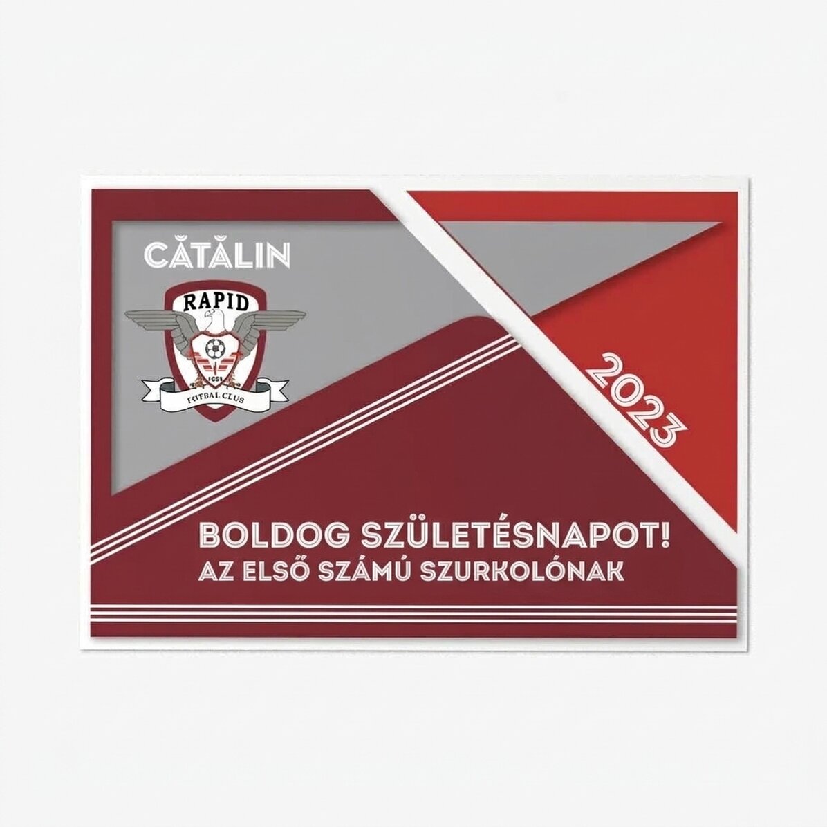 Személyre szabott FC Rapid kártya névvel és üzenettel