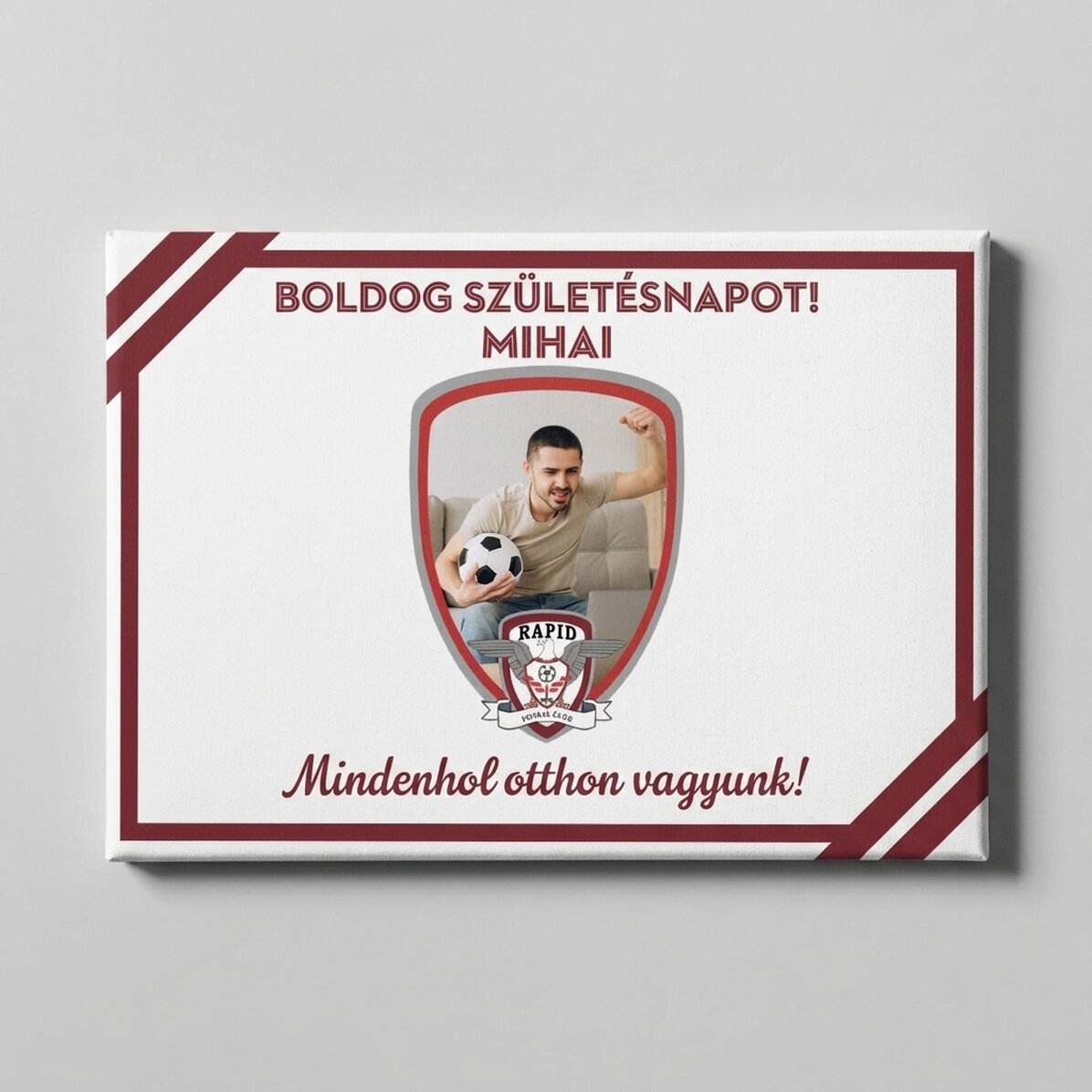 Személyre szabott FC Rapid kártya fotóval és üzenettel