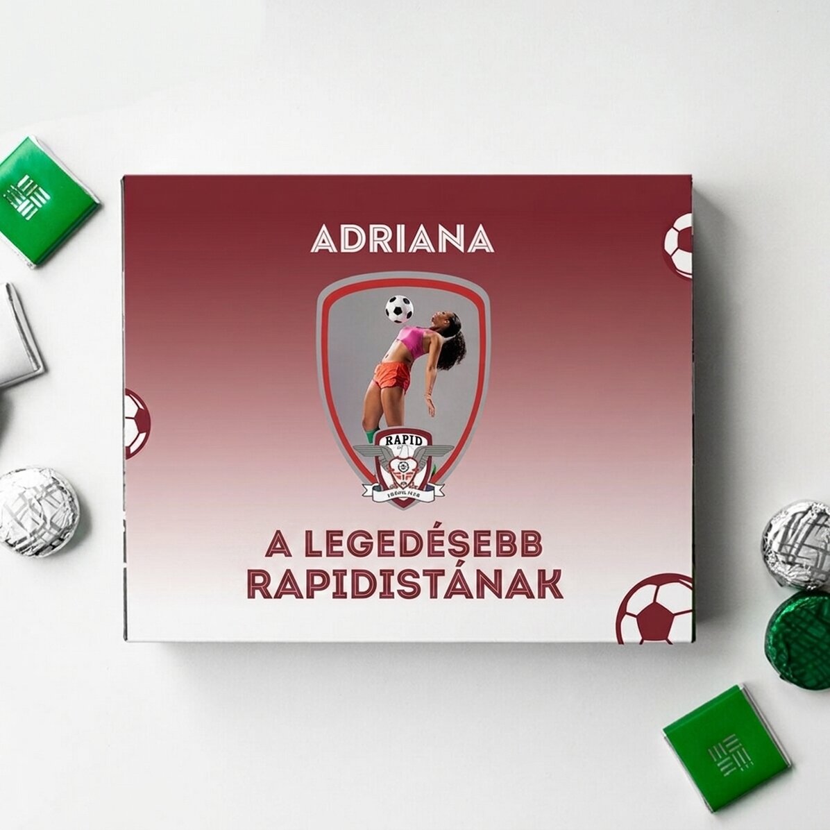 FC Rapid cukorkás doboz, személyre szabott fotóval és üzenettel