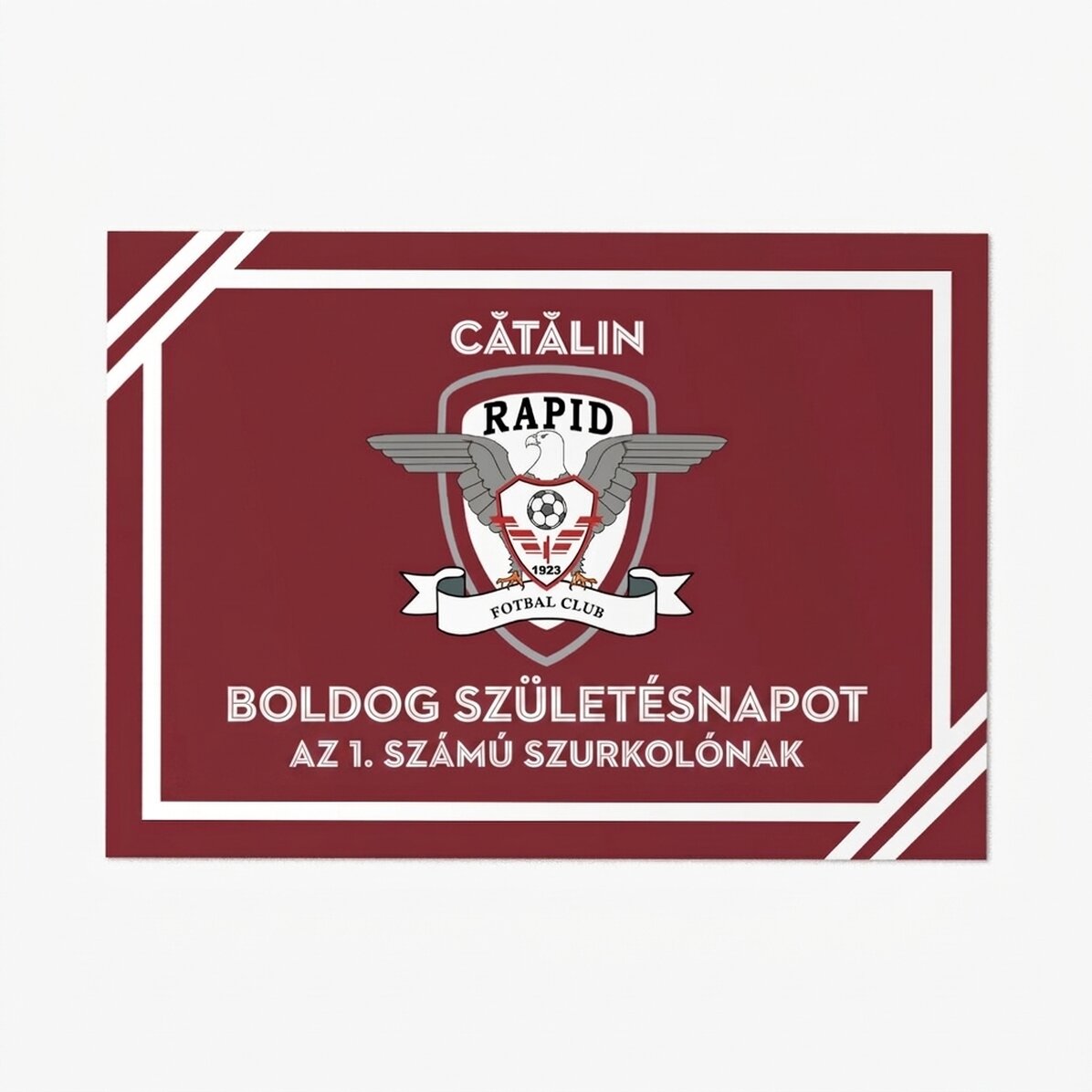 Személyre szabott FC Rapid kártya szöveggel