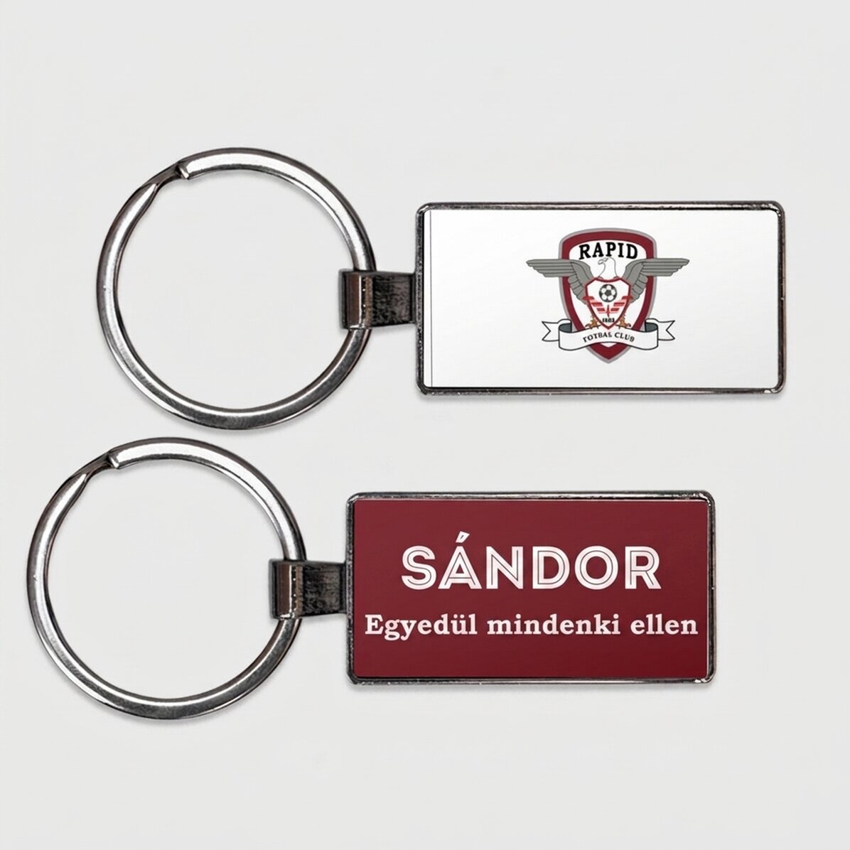 Személyre szabott FC Rapid kulcstartó névvel és üzenettel