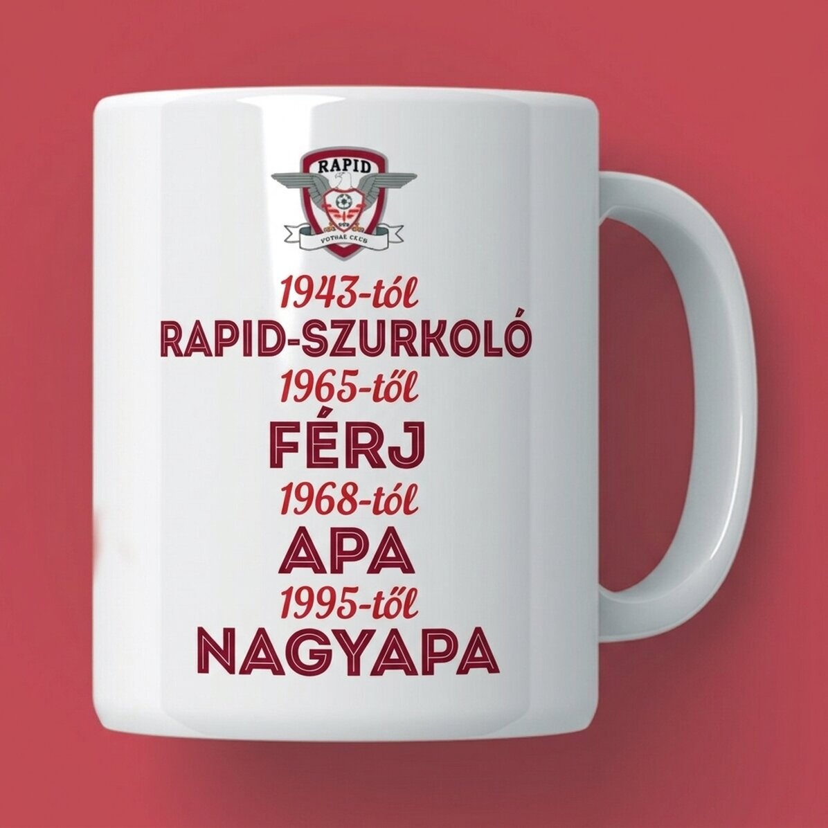 FC Rapid bögrék személyre szabott szöveggel – A Rapidista nagyapám története