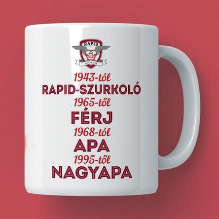 FC Rapid bögrék személyre szabott szöveggel – A Rapidista nagyapám története