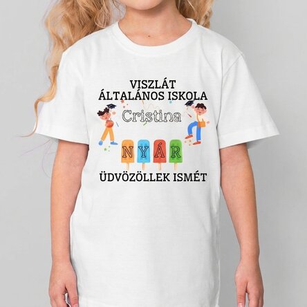Személyre szabott pamut póló gyerekeknek szöveggel - Viszlát, általános iskola!