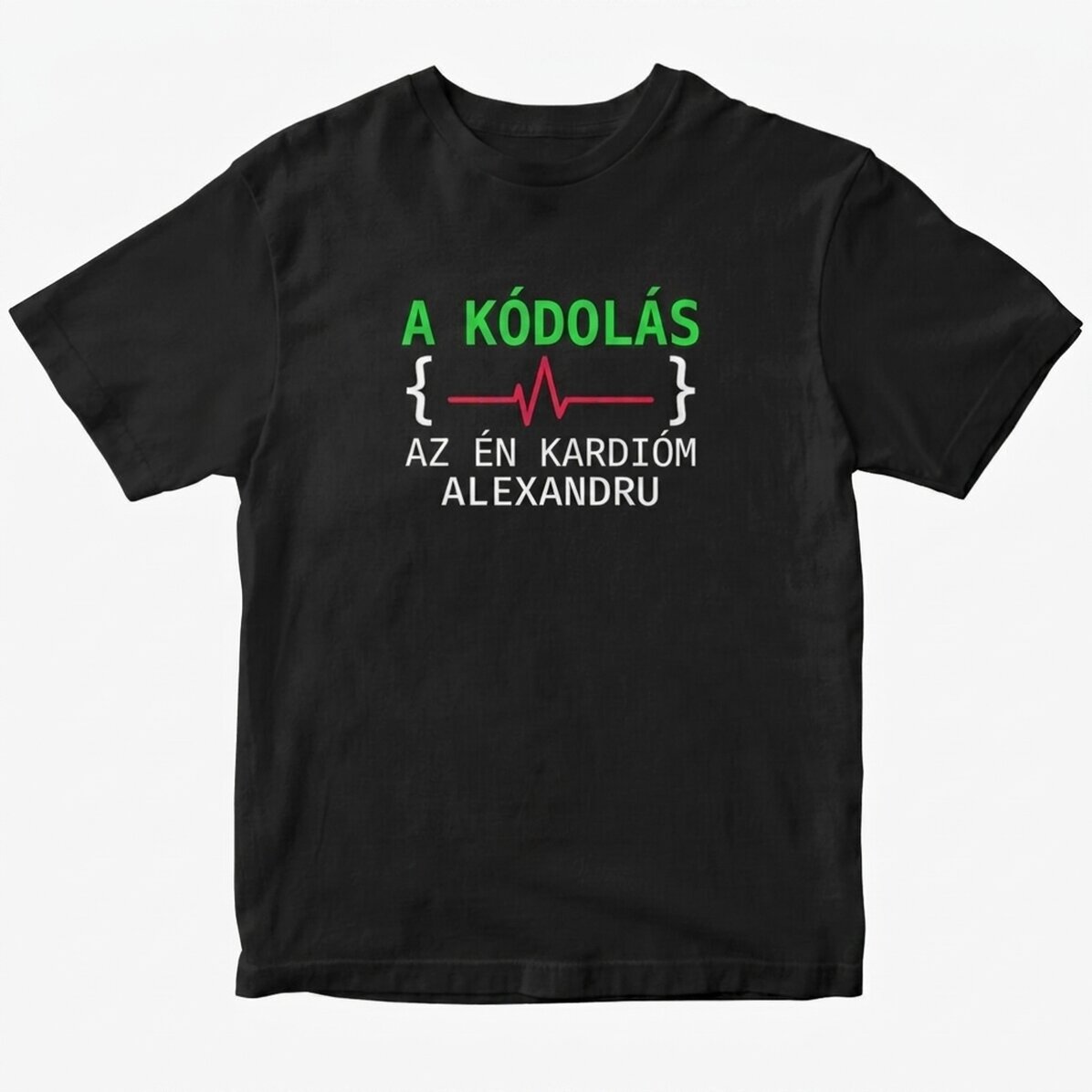 Egyedi pamut póló szöveggel - A programozás az én kardióm
