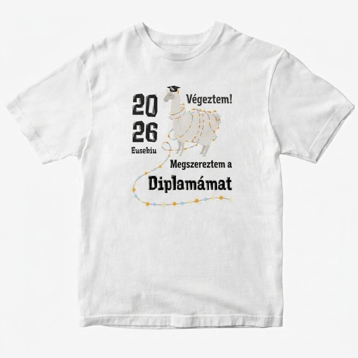 Egyedi pamut póló szöveggel - Diploma
