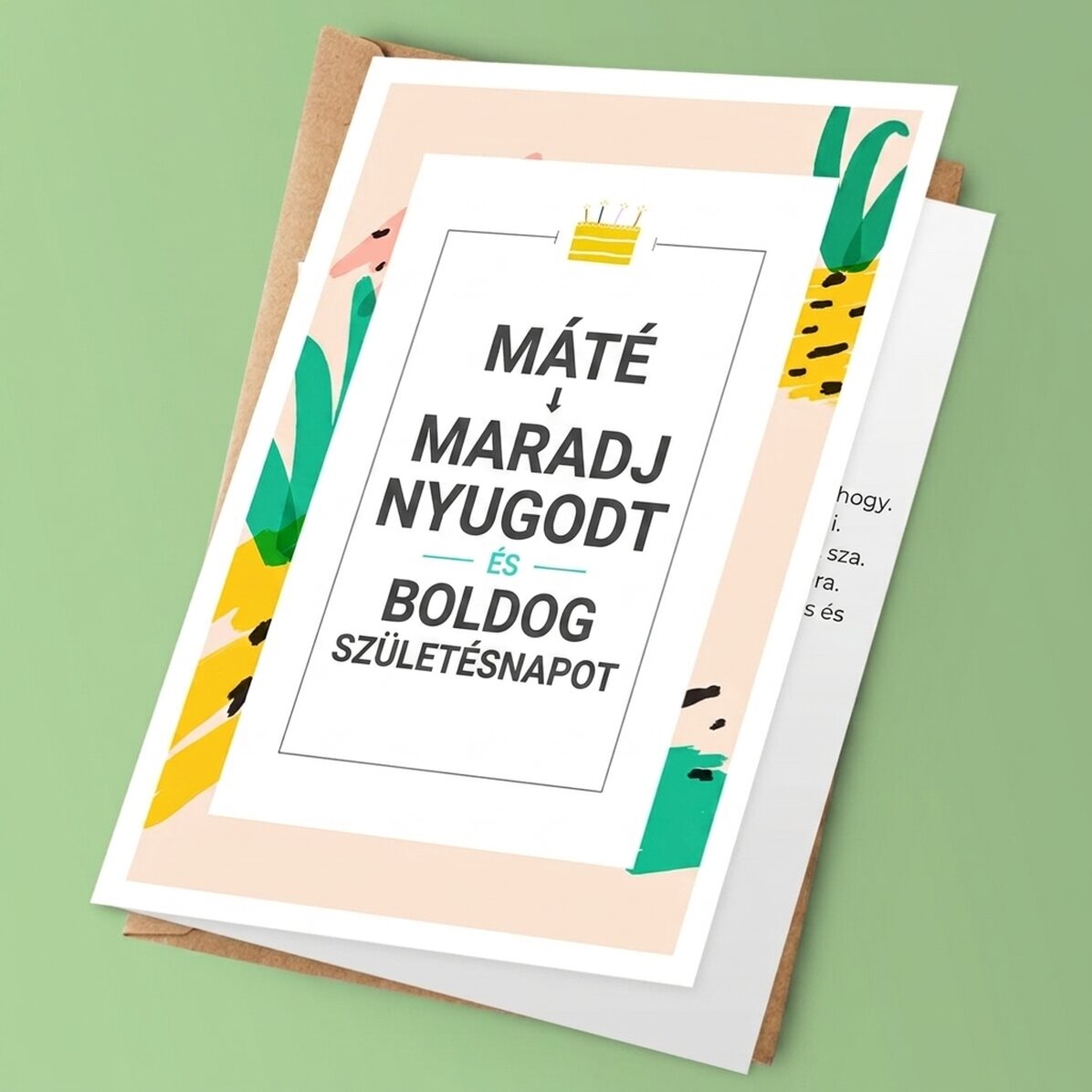 Személyre szabott üdvözlőkártya szöveggel - KEEP CALM és boldog születésnapot!