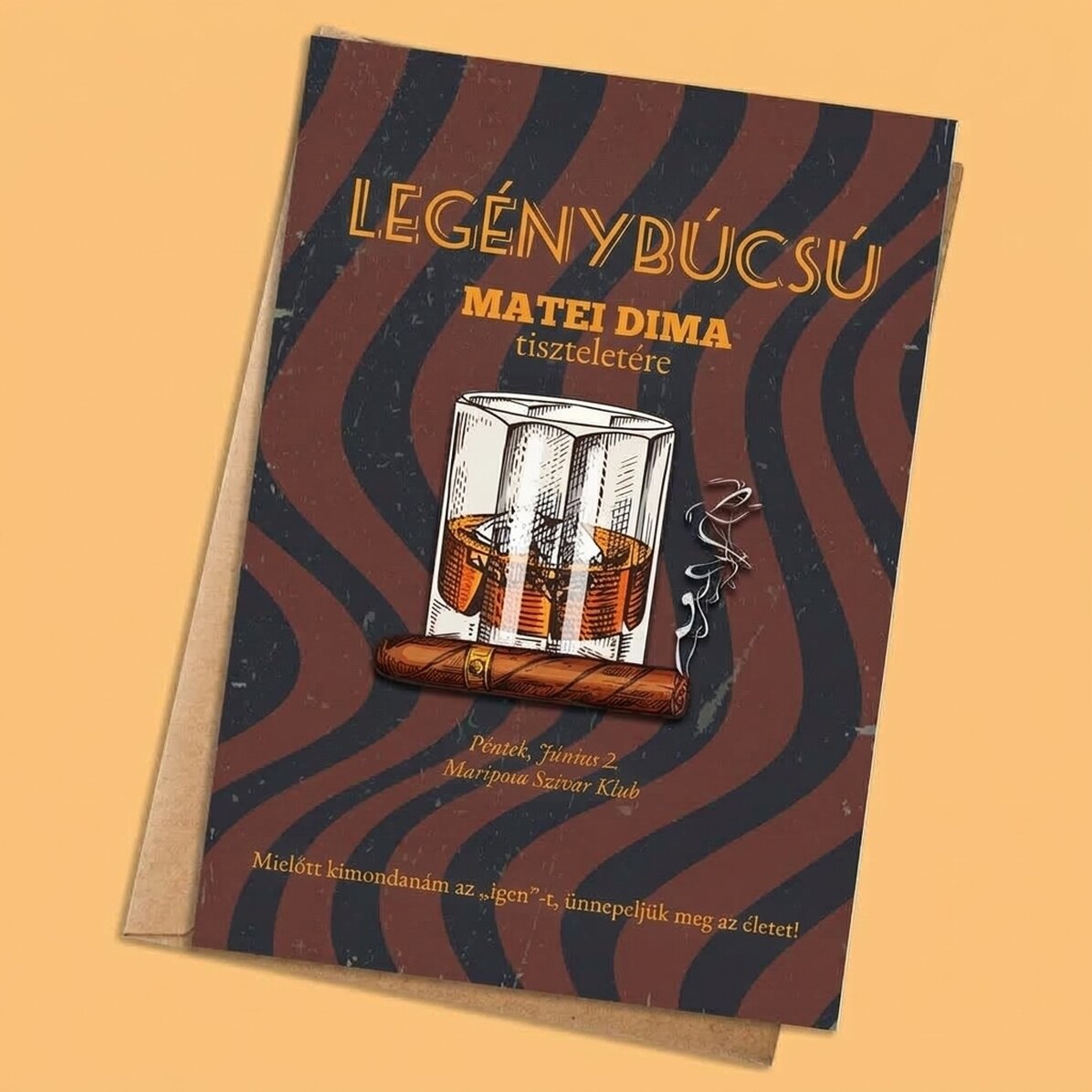 Személyre szabott kártya szöveggel - Legénybúcsú