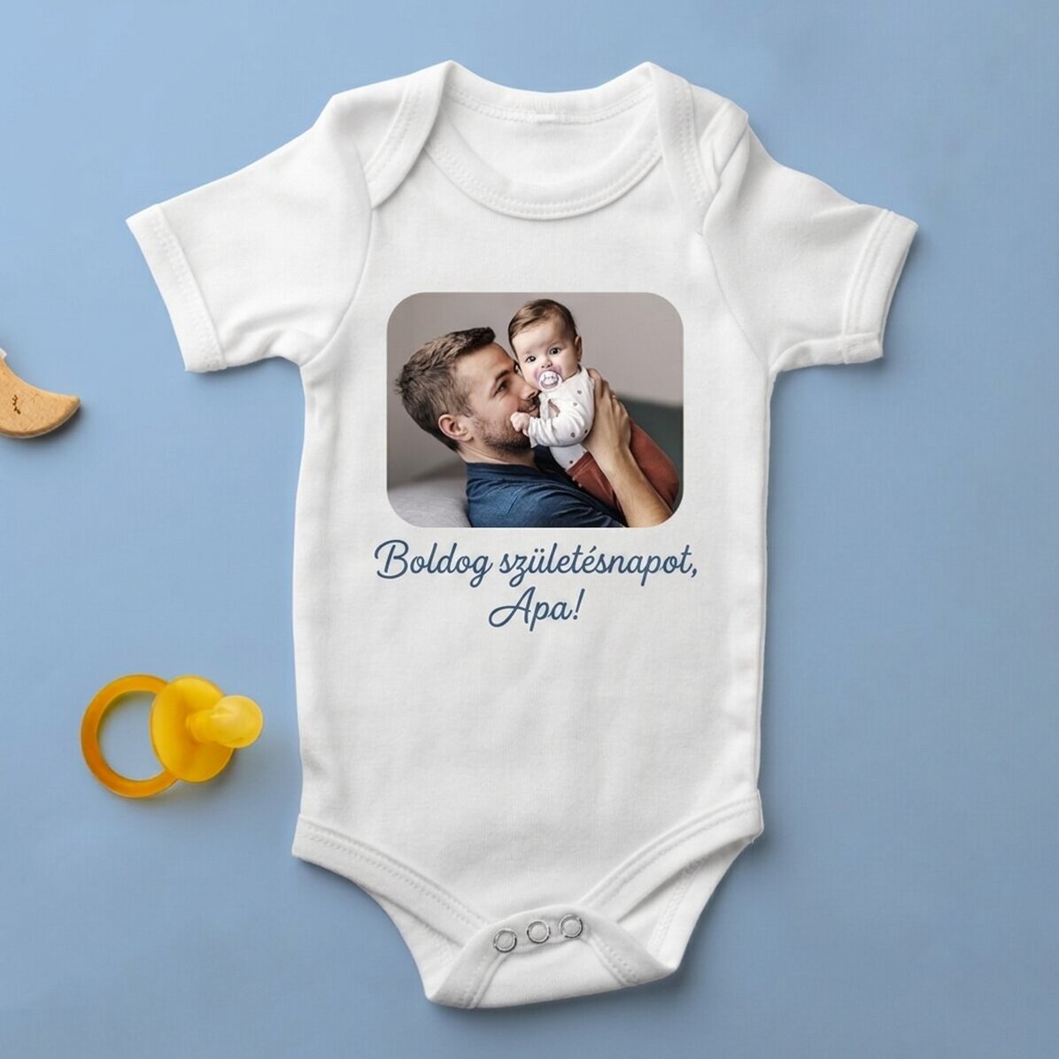 Személyre szabott babaruha fotóval és szöveggel
