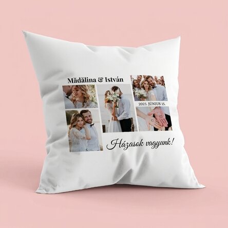 Személyre szabott párna 5 fotóval és szöveggel - Emlékek