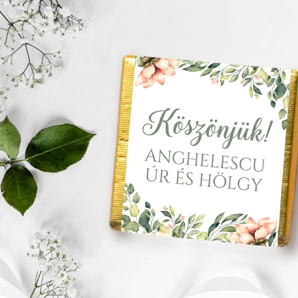 Személyre szabott mini csokoládé ajándék üzenettel - Köszönöm!