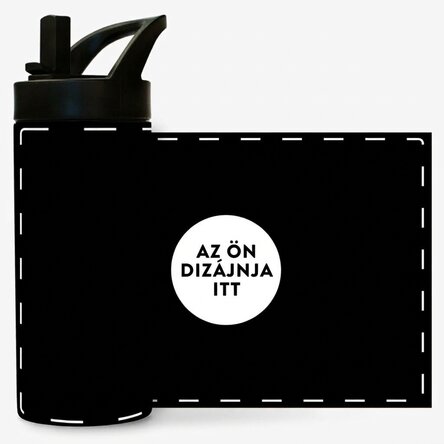 Fogantyúval és szalmával ellátott termosz, személyre szabott grafikával