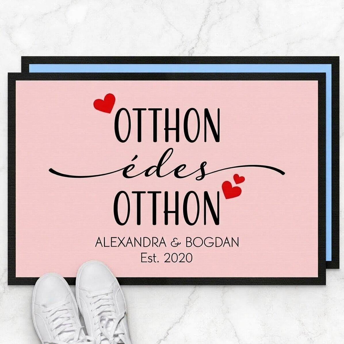 Személyre szabott bejárati szőnyeg szöveggel - Otthon, édes otthon