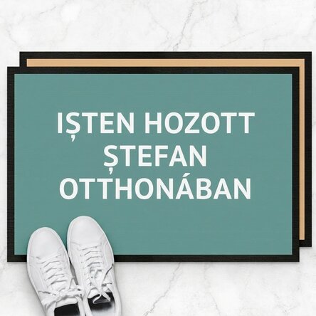 Személyre szabott bejárati szőnyeg szöveggel – Üdvözöljük az én lakásomban
