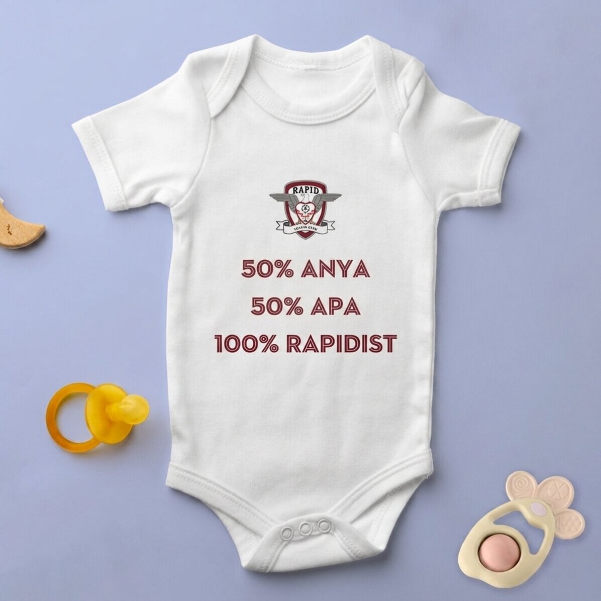 FC Rapid gyermek body, személyre szabott üzenettel – 100% Rapidista