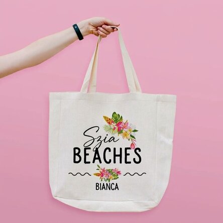 Személyre szabott strandtáska szöveggel - Hola Beaches