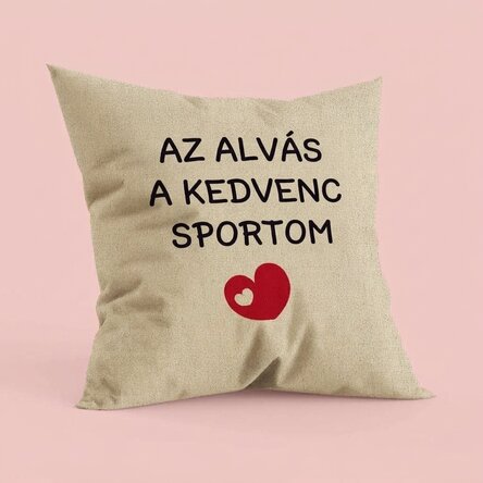 Személyre szabott, feliratos párna – Kedvenc sport – In
