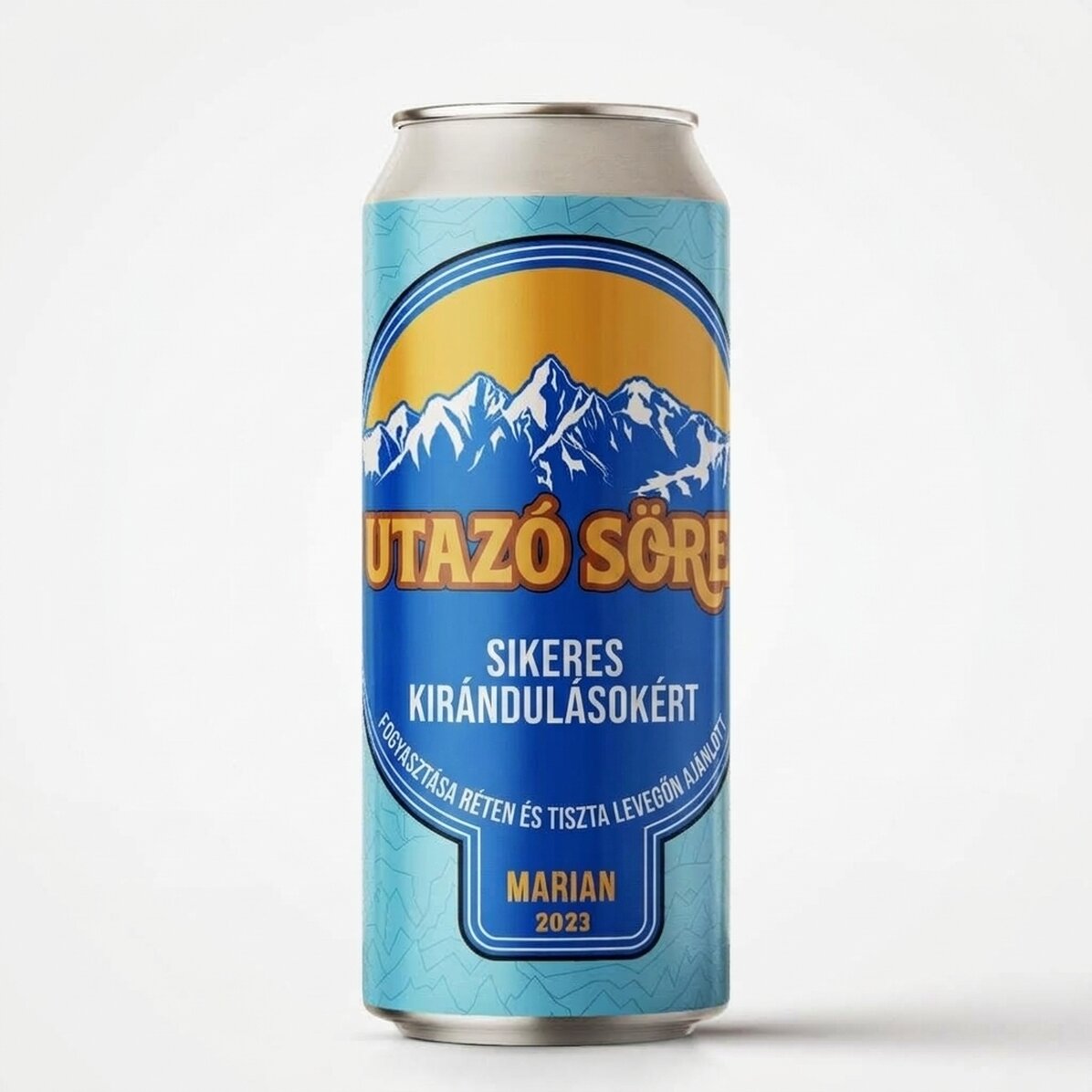 Személyre szabott sörösdoboz szöveggel - Utazó sör