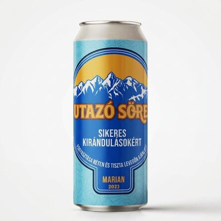 Személyre szabott sörösdoboz szöveggel - Utazó sör